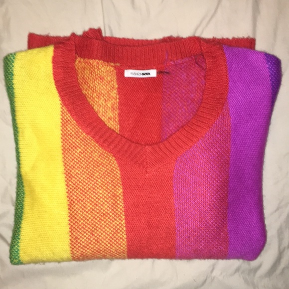 Fashion Nova Rainbow Sweater - Picture 2 of 3